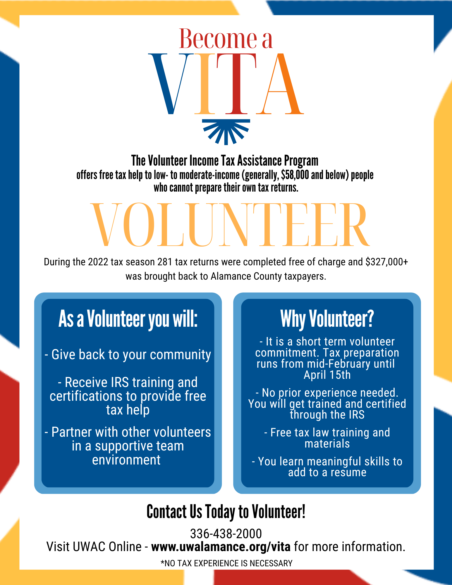 VITA Volunteer Information Flyer