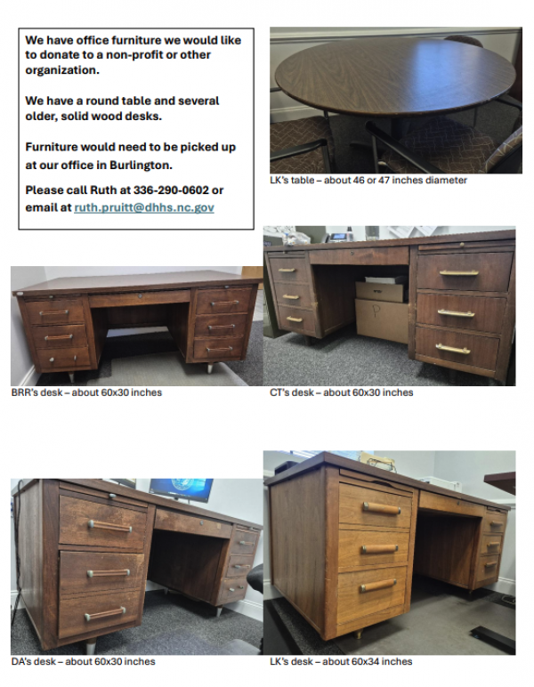 furniture donated